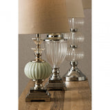 Ulyana Table Lamp, Crystal, Glass, Iron, Linen
