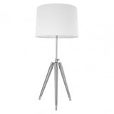 Unique Tripod Table Lamp, Iron, Linen, Cream