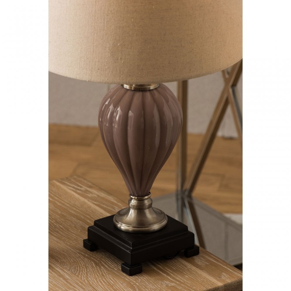 Ulalia Table Lamp, Glass, Iron, Linen