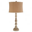 Petra Table Lamp, Fabric, Polyresin, Brown
