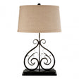 Portia Table Lamp, Fabric, Black