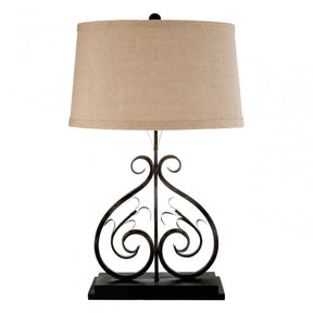 Portia Table Lamp, Fabric, Black