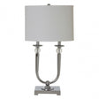 Lene Table Lamp, Chromed Fabric