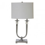 Lene Table Lamp, Chromed Fabric