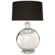 Aysel Table Lamp, Glass, Linen, Silver