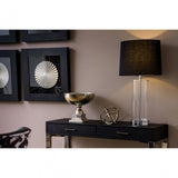 Aysel Table Lamp, Glass, Linen, Silver
