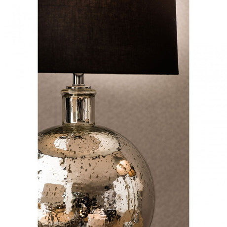Aysel Table Lamp, Glass, Linen, Silver