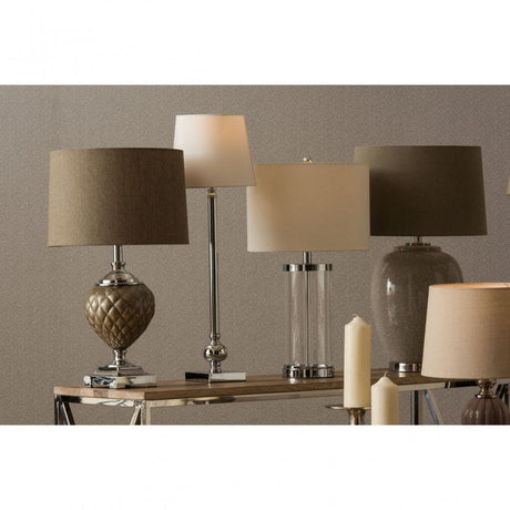 Anora Table Lamp, Ceramic, Linen, Natural