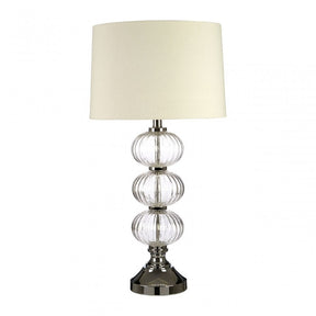 Argi Table Lamp, Glass, Linen, Clear