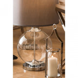 Edna Small Table Lamp, Glass, Silk, Clear