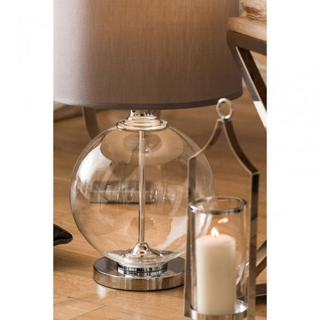 Edna Small Table Lamp, Glass, Silk, Clear