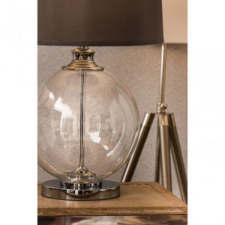 Edna Small Table Lamp, Glass, Silk, Clear