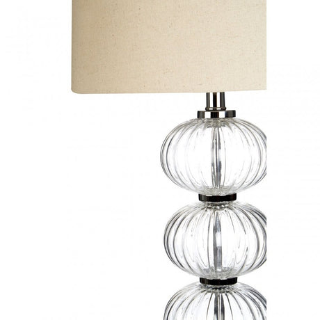 Argi Table Lamp (EU Plug), Glass, Linen, Clear