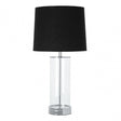 Ludo Table Lamp, Fabric, Glass, Black