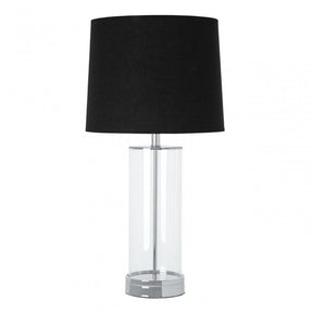 Ludo Table Lamp, Fabric, Glass, Black