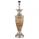 Hampstead Table Lamp Base, Aluminium, Mango Wood, Brown