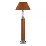 Oxlane Oxlane Churchill Table Lamp, Aluminium, Brass, Leather, Iron, Steel, Brown