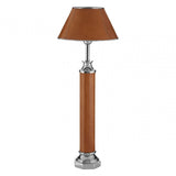 Oxlane Oxlane Churchill Table Lamp, Aluminium, Brass, Leather, Iron, Steel, Brown