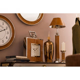 Oxlane Oxlane Churchill Table Lamp, Aluminium, Brass, Leather, Iron, Steel, Brown