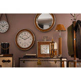 Oxlane Oxlane Churchill Table Lamp, Aluminium, Brass, Leather, Iron, Steel, Brown