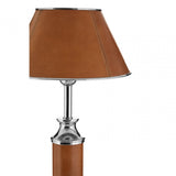 Oxlane Oxlane Churchill Table Lamp, Aluminium, Brass, Leather, Iron, Steel, Brown