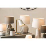 Honeycomb Table Lamp, Ceramic, White