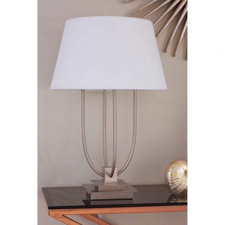 Buffet Regents Table Lamp, Metal, Silver