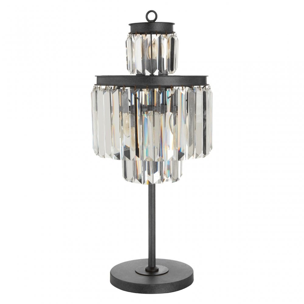 Art Deco Table Lamp, Crystal