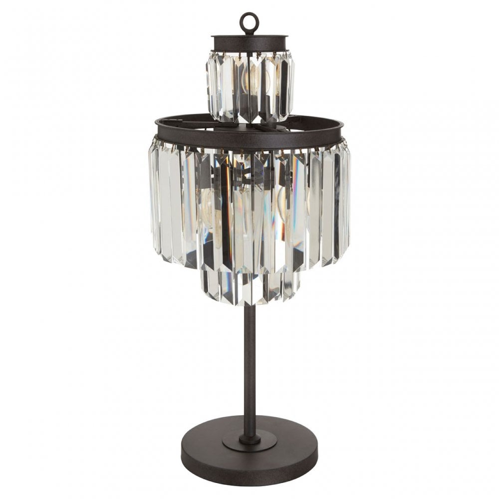 Art Deco Table Lamp, Crystal