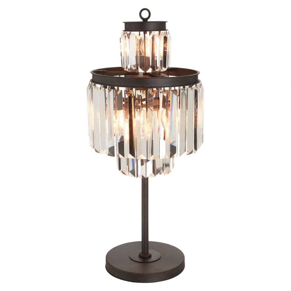 Art Deco Table Lamp, Crystal