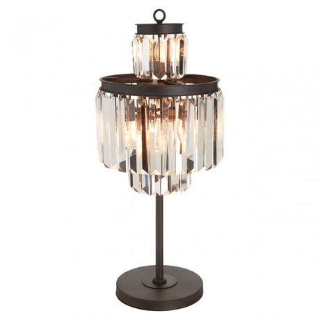 Art Deco Table Lamp, Crystal
