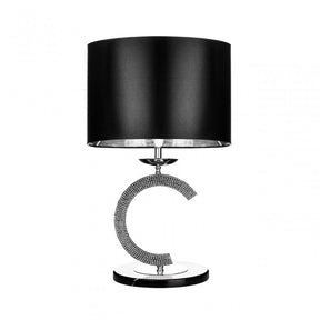 Glittering C Table Lamp, Polyresin, Silver