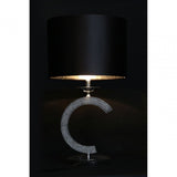 Glittering C Table Lamp, Polyresin, Silver