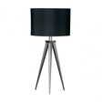 Tripod Feature Lamp, Chrome, Fabric, Black