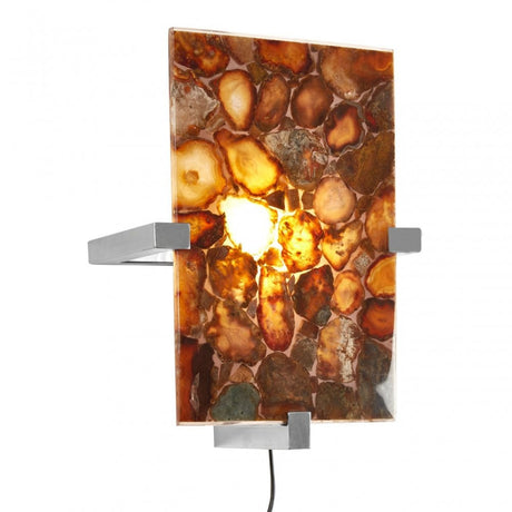 Artefacto Agate Stone Wall Light, Agate, Stainless Steel, Natural