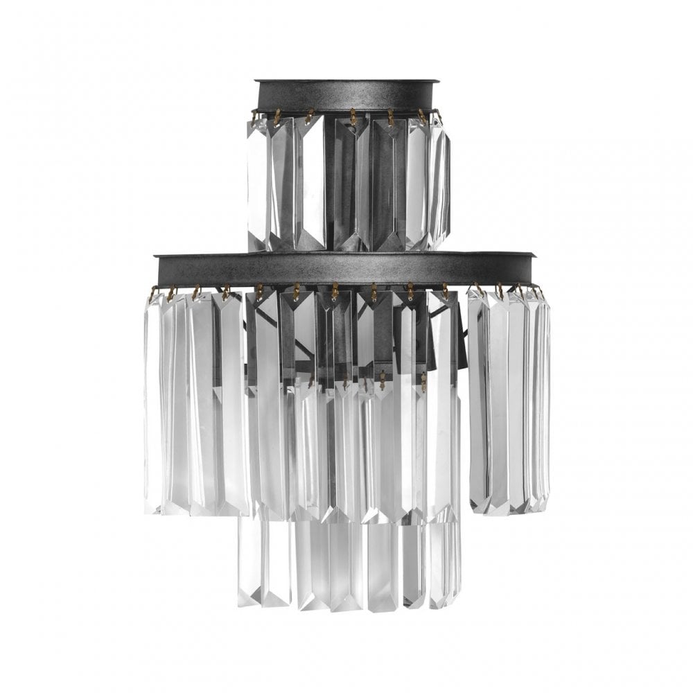 Art Deco Wall Light, Crystal, Multi-Coloured