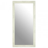 Zelma White/Brushed Gold Finish Wall Mirror, Wood, Mirrored, White