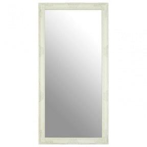 Zelma White/Brushed Gold Finish Wall Mirror, Wood, Mirrored, White