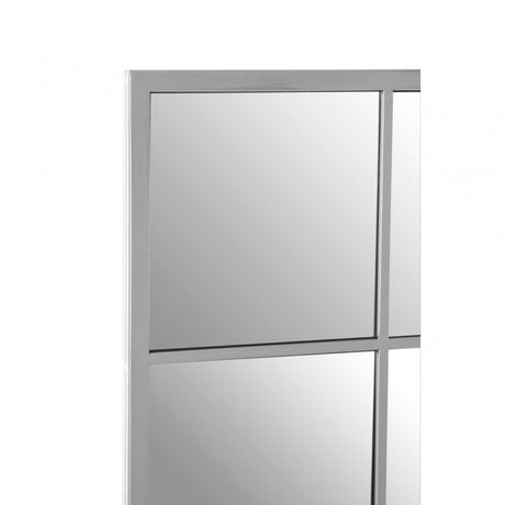 Descartes Large Wall Mirror, Mirrored Glass, Stainless Steel, Silver