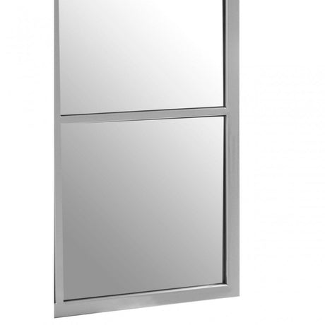 Descartes Large Wall Mirror, Mirrored Glass, Stainless Steel, Silver
