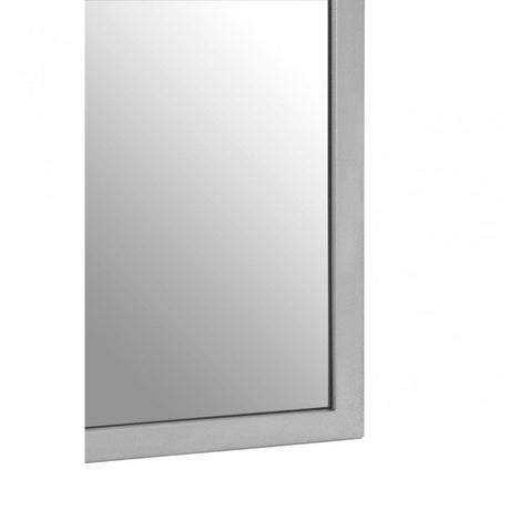 Descartes Portrait Wall Mirror, Mirrored Glass, Stainless Steel, Silver