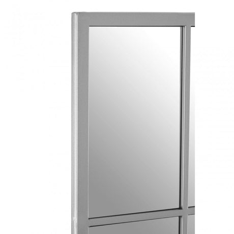 Descartes Portrait Wall Mirror, Mirrored Glass, Stainless Steel, Silver