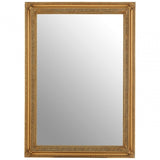 Zelma Gold Finish Wall Mirror, Wood, Mirrored, Gold