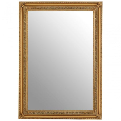 Zelma Gold Finish Wall Mirror, Wood, Mirrored, Gold