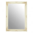 Zelma Bone White Wall Mirror, Wood, Mirrored, White