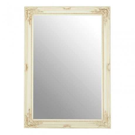 Zelma Bone White Wall Mirror, Wood, Mirrored, White