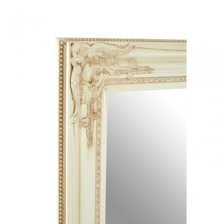 Zelma Bone White Wall Mirror, Wood, Mirrored, White