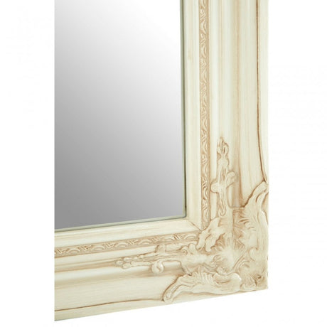Zelma Bone White Wall Mirror, Wood, Mirrored, White