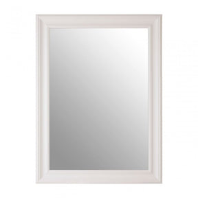 Zelma White Finish Wall Mirror, Wood, Mirrored, White