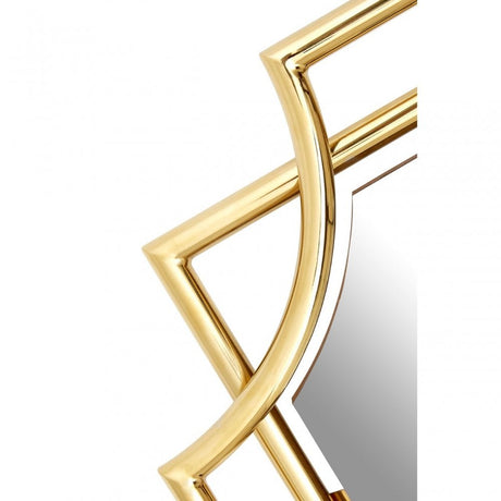 Meissa Overlapped Design Wall Mirror, Mirrored Glass, Gold